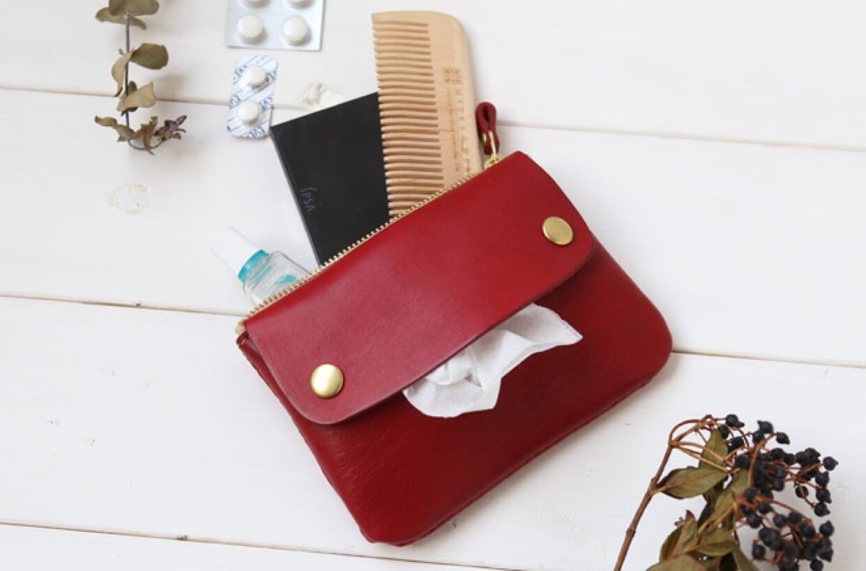 ポケットティッシュケース付ミニポーチ