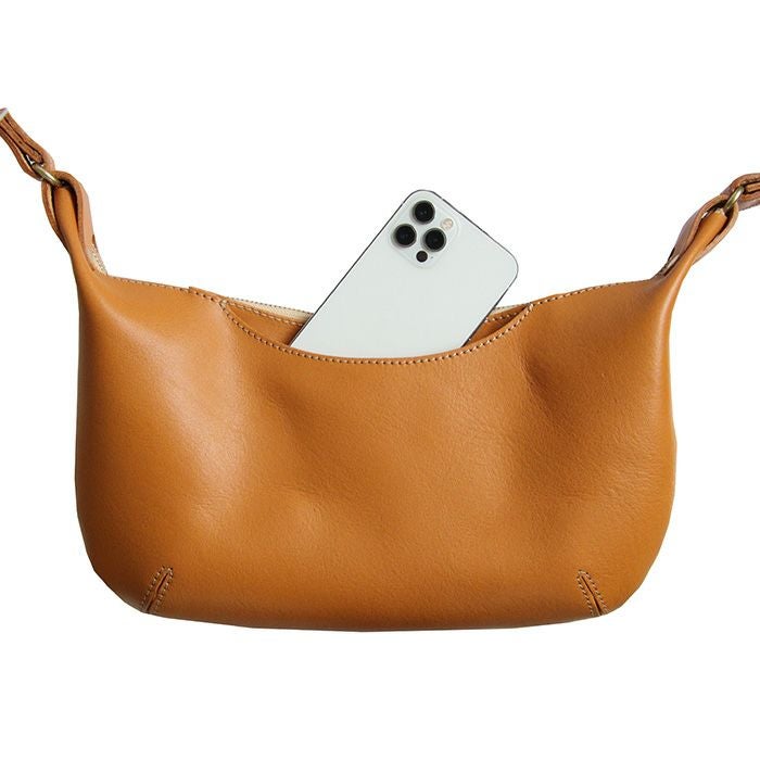 TOMASINI PARIS ワンショルダーバッグ スエード　ゴールド　イタリア 薄マチショルダーバッグS｜PORCO ROSSO