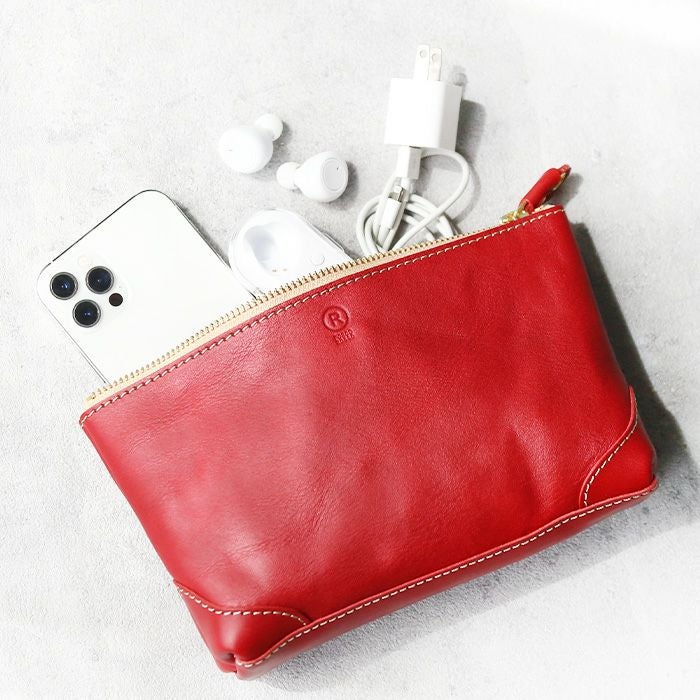 ダックテールポーチM[sokunou] ｜革鞄・革小物のPORCO ROSSO