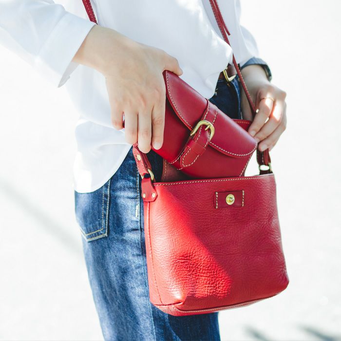 フラップスクエアショルダーバッグS｜PORCO ROSSO