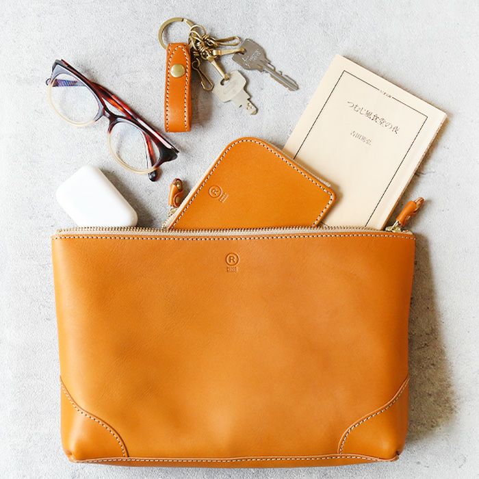 ダックテールポーチL[sokunou] ｜革鞄・革小物のPORCO ROSSO