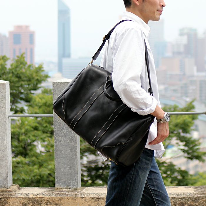 VIP限定 ノベルティ がま口ボストン型 ショルダーバッグ ブラック 未使用 ソフトトラベルボストンバッグM｜PORCO ROSSO