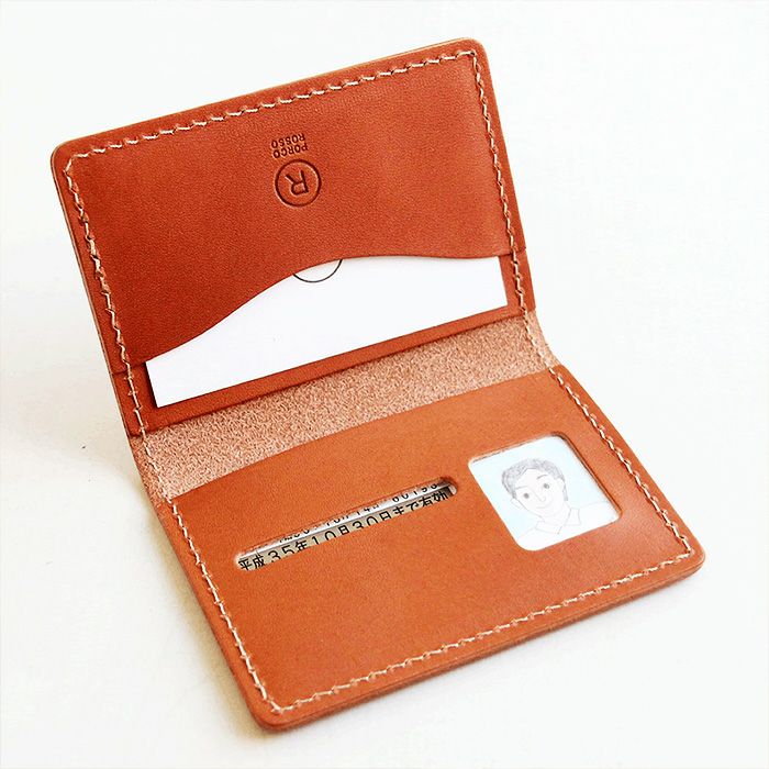 2つ折り免許証ケース[sokunou] ｜革鞄・革小物のPORCO ROSSO