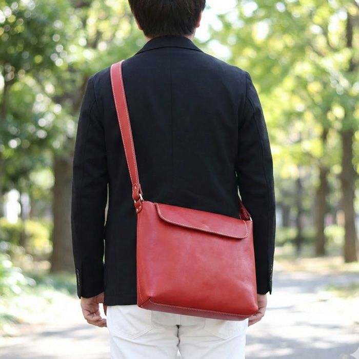 フラップスクエアショルダーバッグL ｜PORCO ROSSO