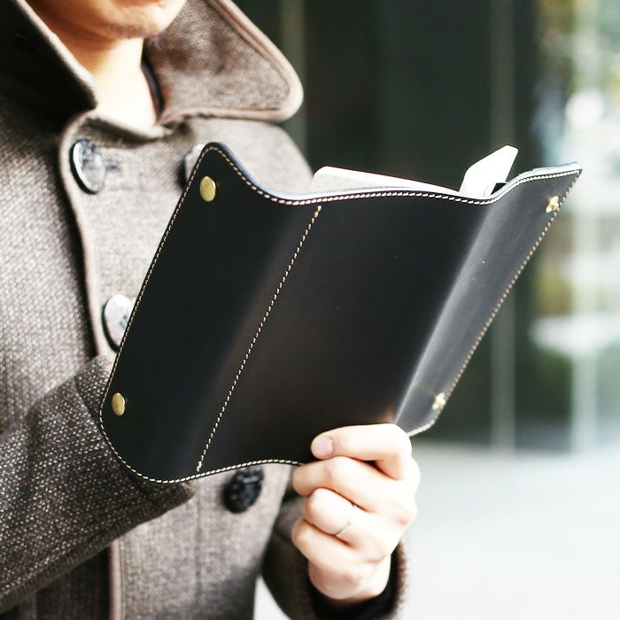 【交渉可】ほぼ日手帳weeks用レザーカバーブラック吉田カバンコラボ品 𠮷田カバン「POTR」とつくる、小さなバッグのようなカバー。〈ほぼ日