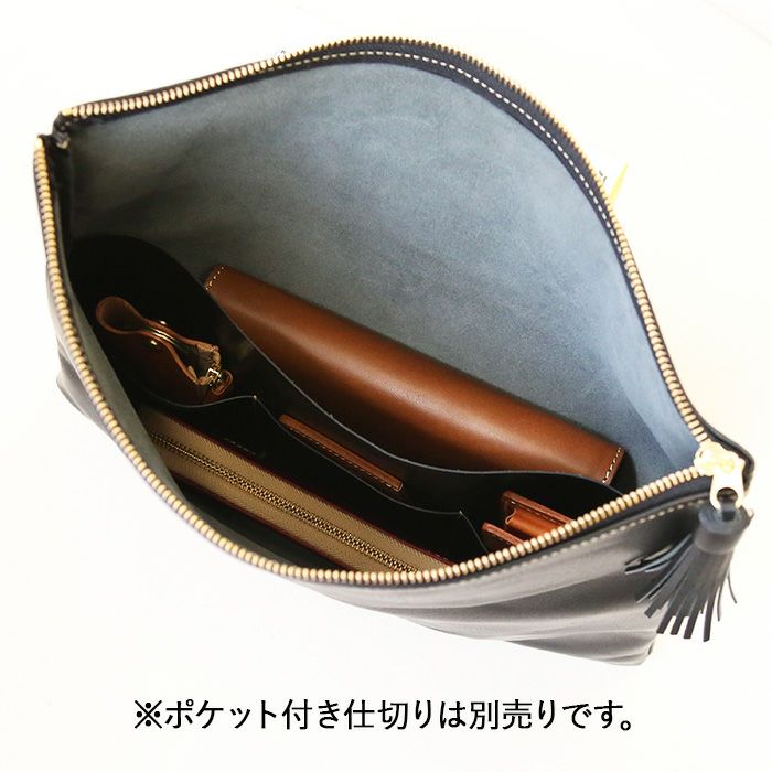 タッセルZIPクラッチバッグ｜PORCO ROSSO