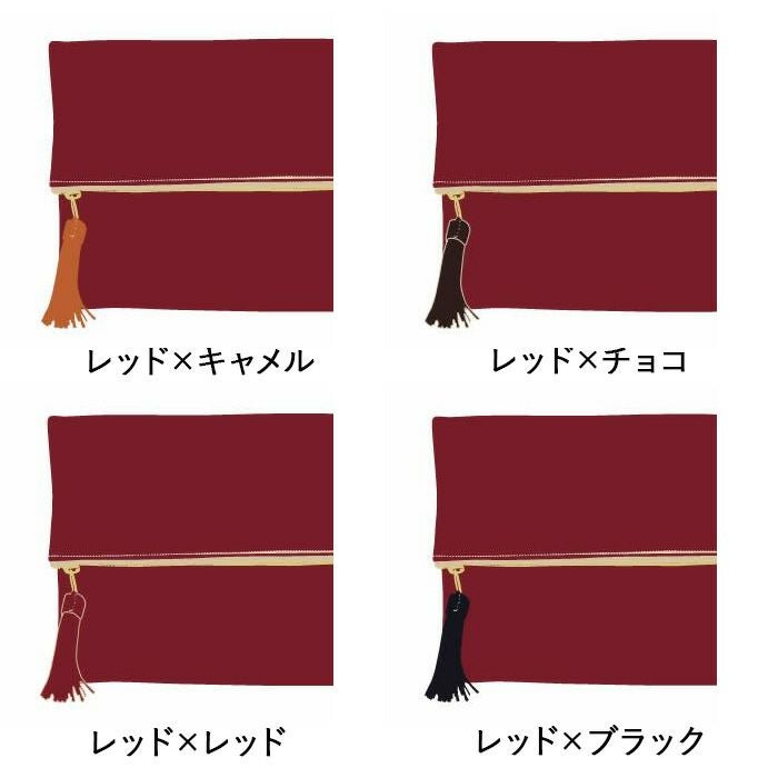 タッセルZIPクラッチバッグ｜PORCO ROSSO