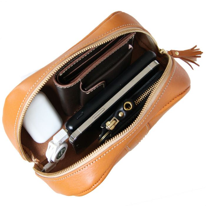 フルオープンZIPポーチ [sokunou] ｜革鞄・革小物のPORCO ROSSO