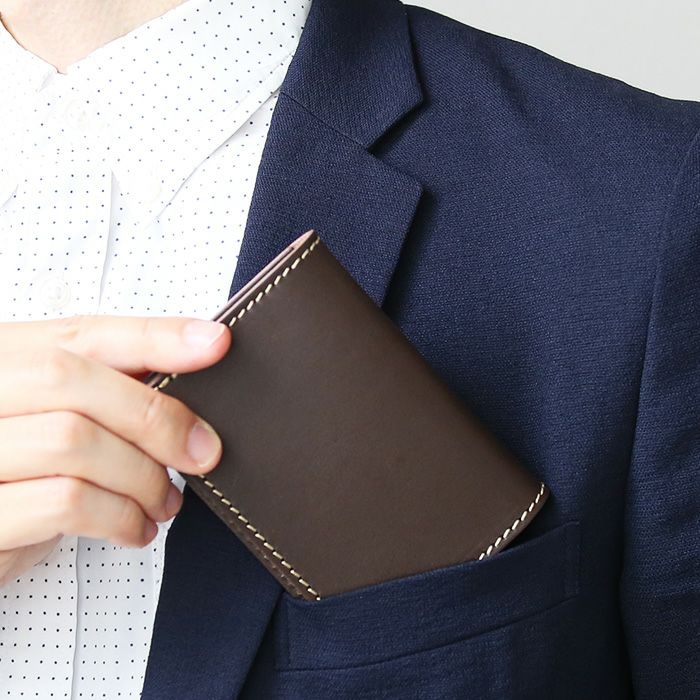 2つ折りクリアパスケース[sokunou] ｜革鞄・革小物のPORCO ROSSO