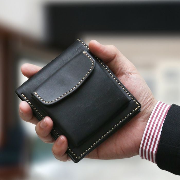 外小銭入れ付き2つ折り財布[sokunou] ｜革鞄・革小物のPORCO ROSSO