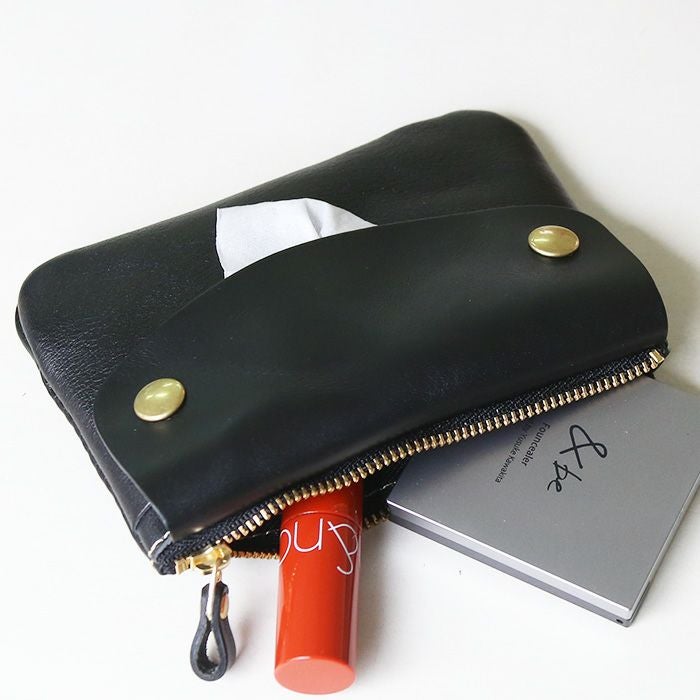 ポケットティッシュケース付ミニポーチ[sokunou] ｜革鞄・革小物の