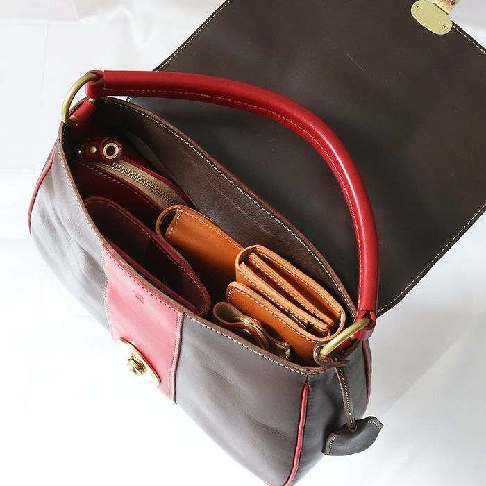 錠前2トーンハンドバッグ｜PORCO ROSSO