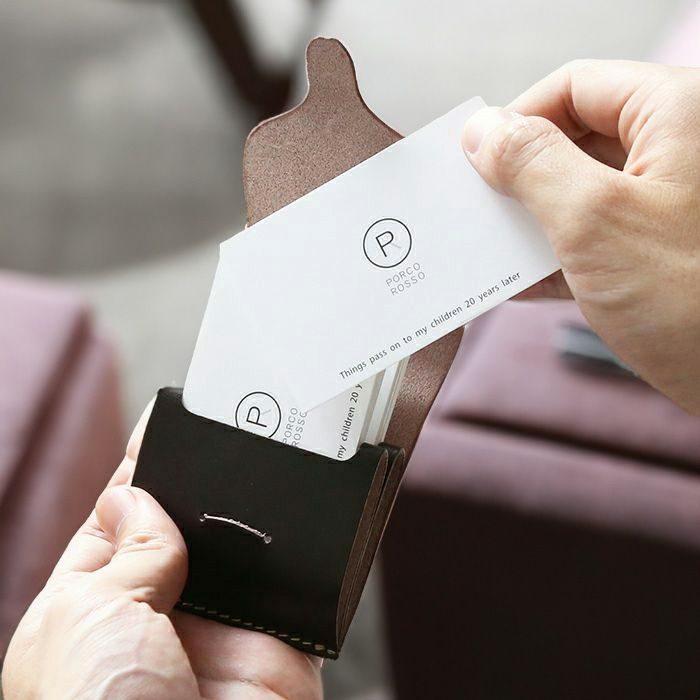 差し込み名刺入れ[sokunou] ｜革鞄・革小物のPORCO ROSSO（ポルコロッソ）