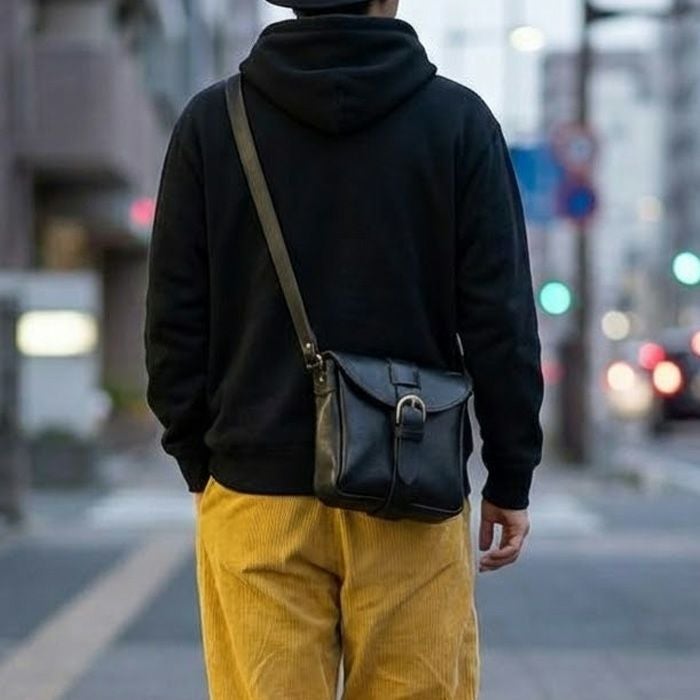 シングルベルテッドショルダーS｜革鞄・革小物のPORCO ROSSO