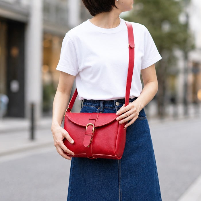 シングルベルテッドショルダーM｜革鞄・革小物のPORCO ROSSO