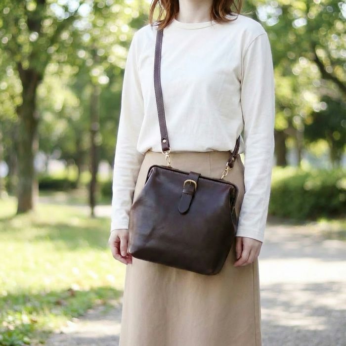 口枠ショルダーバッグ 薄マチタイプ｜PORCO ROSSO