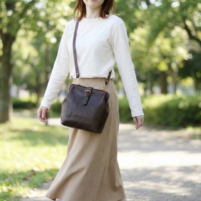 口枠ショルダーバッグ 薄マチタイプ｜PORCO ROSSO