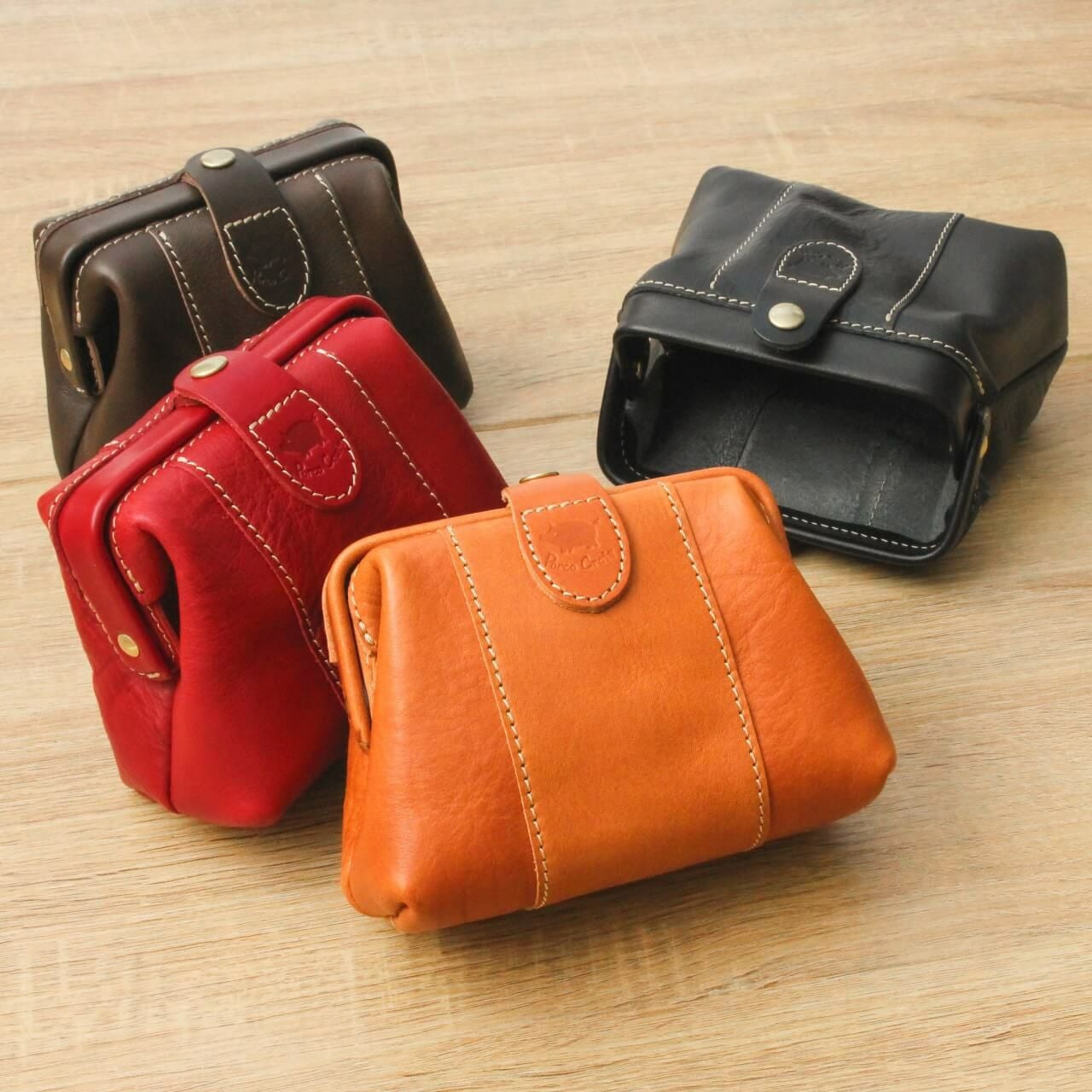 がま口ポーチ｜革鞄・革小物のPORCO ROSSO（ポルコロッソ）