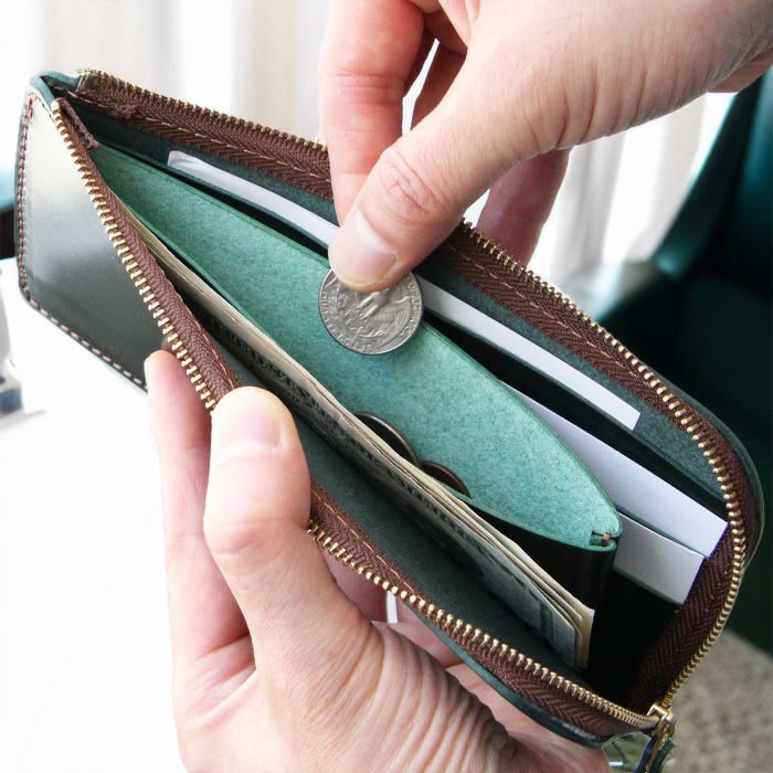 公式サイト・薬院本店限定/ルガトショルダー／薄マチL字ZIP長財布