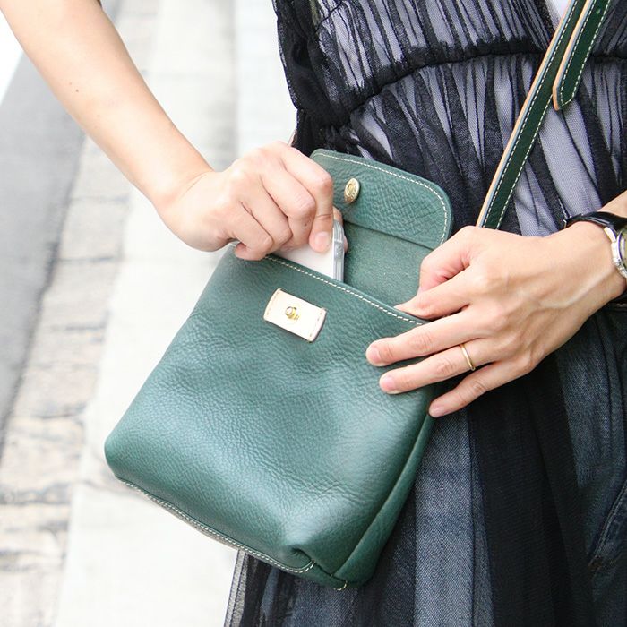 アリゾナレザー／フラップスクエアショルダーバッグS [nouki3] ｜革鞄