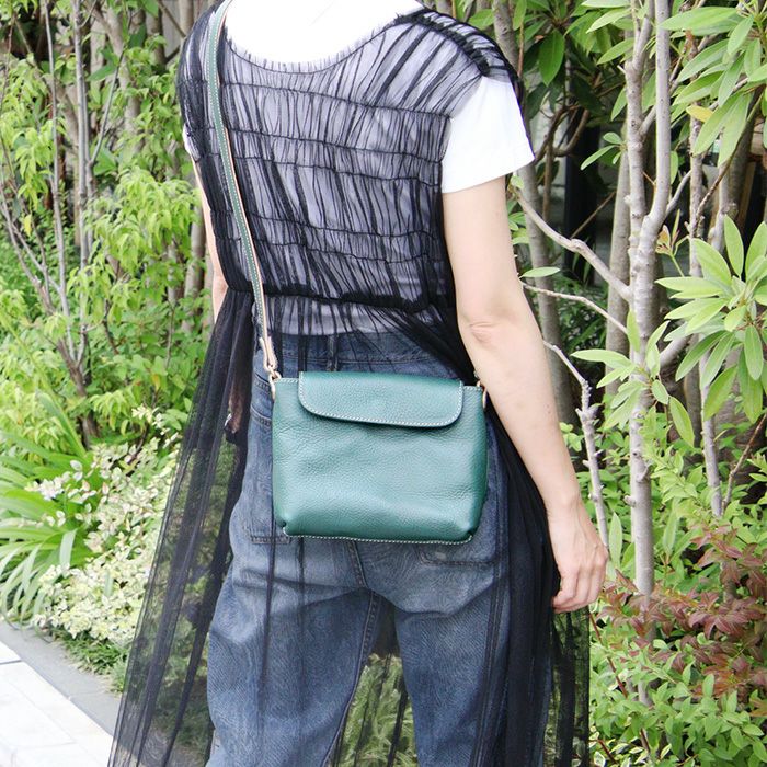 アリゾナレザー／フラップスクエアショルダーバッグS [nouki3] ｜革鞄