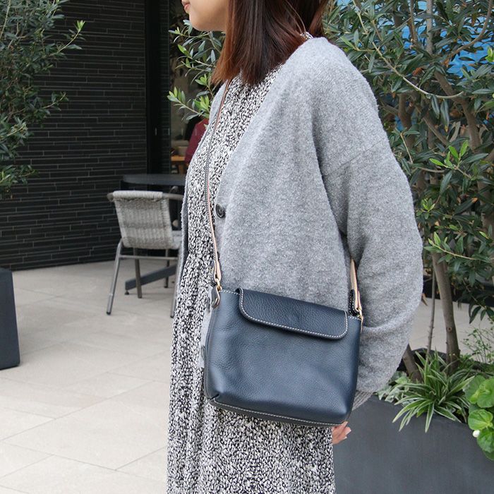 アリゾナレザー／フラップスクエアショルダーバッグS [nouki3] ｜革鞄