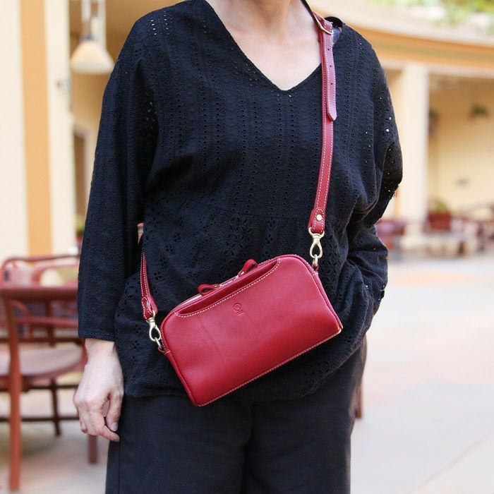 スクエアクラッチショルダー[nouki3] ｜革鞄・革小物のPORCO ROSSO