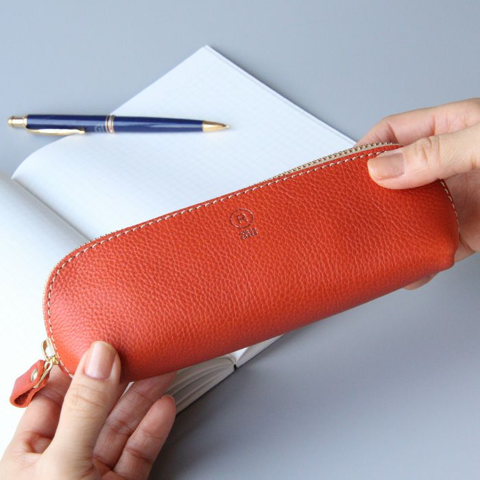 アリゾナレザー／三角ペンケース [sokunou] ｜革鞄・革小物のPORCO