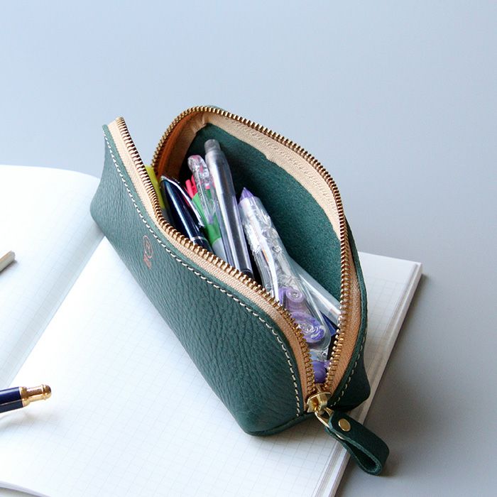 アリゾナレザー／三角ペンケース [sokunou] ｜革鞄・革小物のPORCO